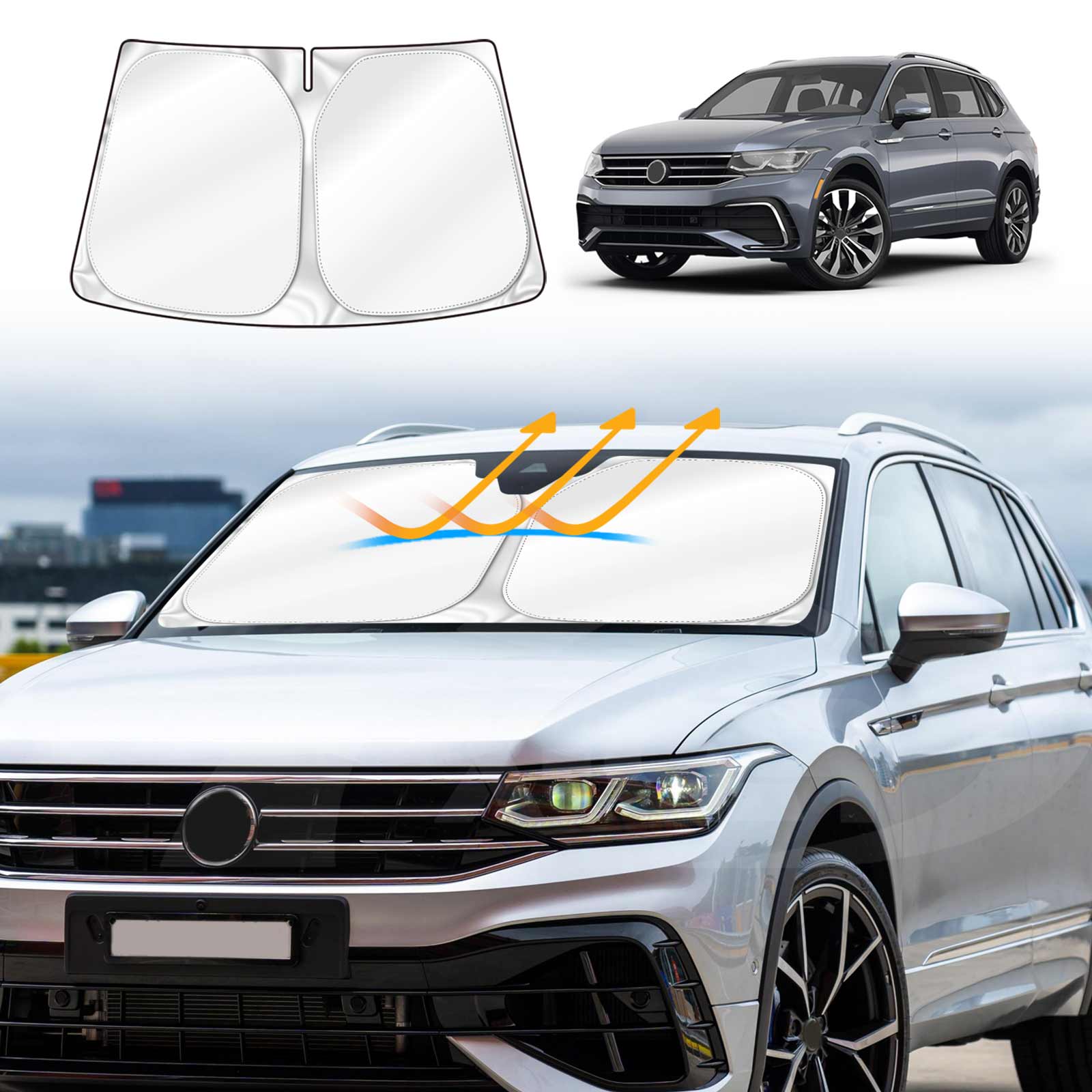 Magnetic Sun Shades For VW Tiguan L 2017–2024 – Front, Rear & Side Window Set
