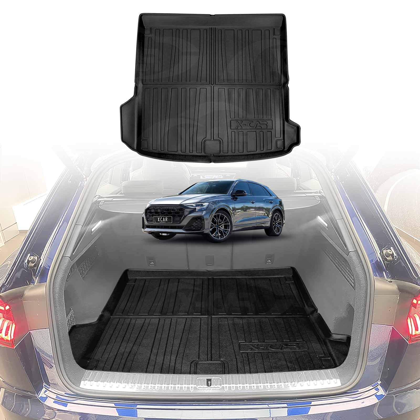 WALSER Premium kofferbakmat voor Audi Q8 (4MN, 4MT) 02/2018-vandaag, 100% precies passende kofferbakbeschermingsmat - Made in EU, robuuste antislipmat auto, antislipmat kofferbak