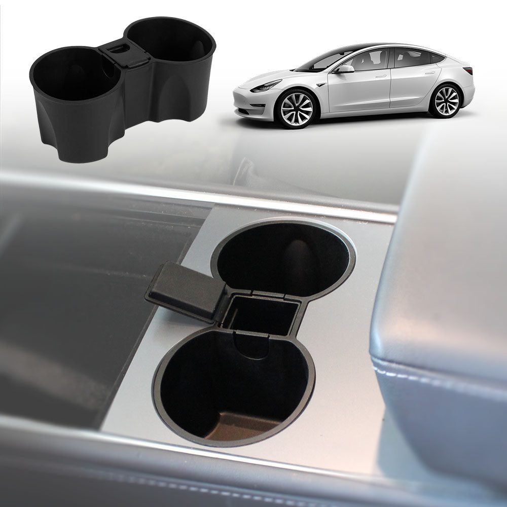 Tesla Model 3 & Y Console Cup Holder Insert – TPE Material, Perfect Fit For 2021-2024 Models