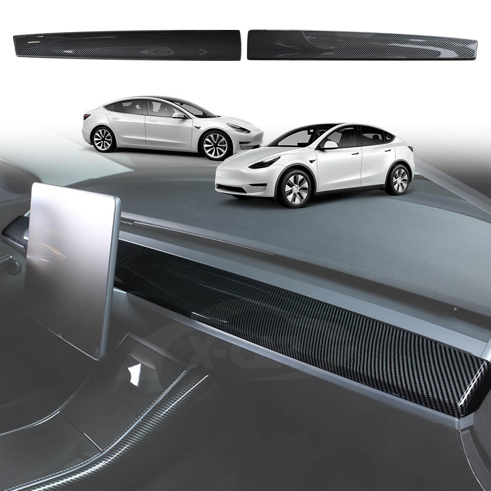 Tesla Model 3 Model Y Dashboard Cover Carbon Fiber Style Dash Cover Wrap Cap Trim Panel Interior