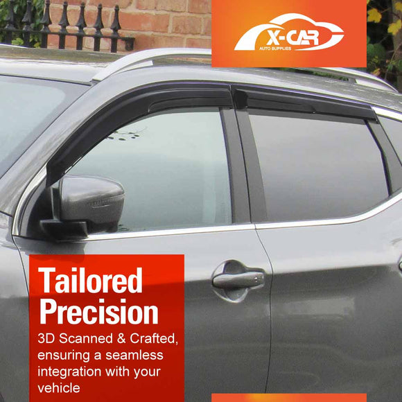 WeatherShields for Nissan QASHQAI 2014-2021 Car Weather Shields Wind Deflectors Sun Visors