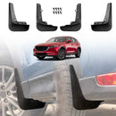 A set of four black mud flaps splash guards designed for a Mazda CX5, displayed on the vehicle's lower side.