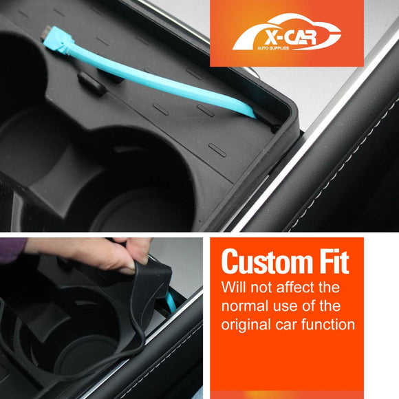 Tesla Model 3 2017-2023 and Model Y 2021-2025 Center Console Cup Holder Insert Tray