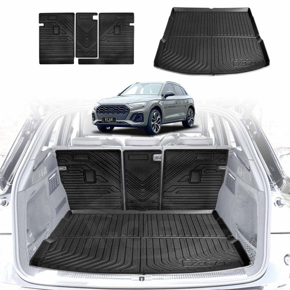 Boot Liner Back Seat Protector for Audi Q5 SQ5 2017-2025 All Weather Heavy Duty Cargo Car Trunk Kick Mats