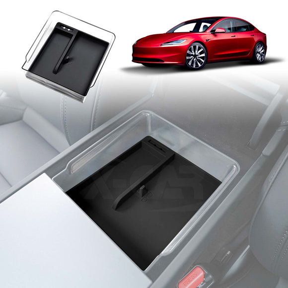 Tesla Model 3 Highland 2023-Onwards Centre Console Organizer Tray Storage Container with Silicone Mat