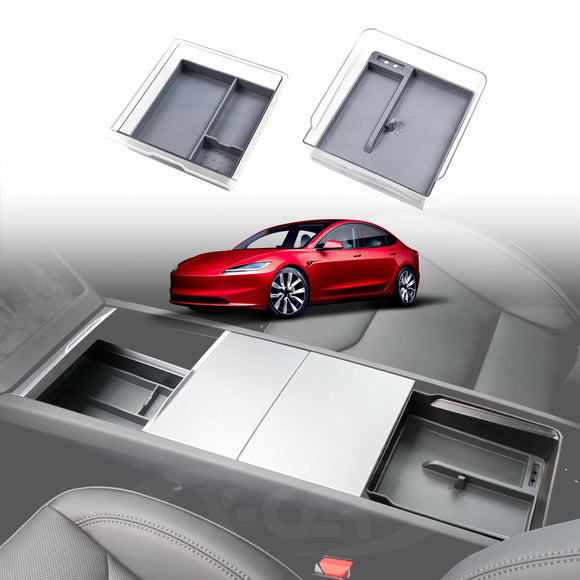 Tesla Model 3 Highland 2023-Onwards Centre Console Organizer Tray Storage Container with Silicone Mat
