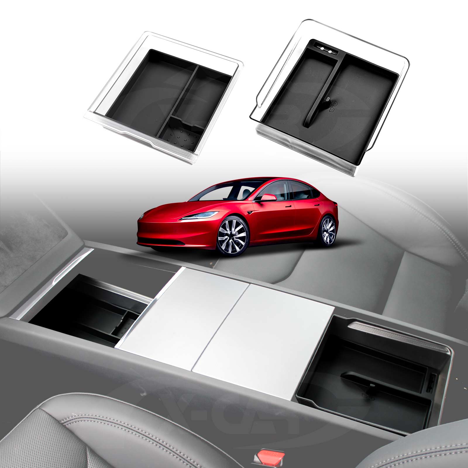 Tesla Container Design Tesla Model 3 Highland 2023-2025 Premium Centre Console Organizer Tray ...