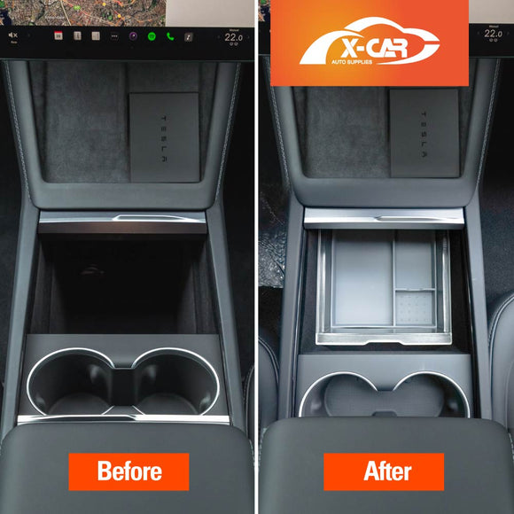 Tesla Model 3 Highland 2023-Onwards Centre Console Organizer Tray Storage Container with Silicone Mat