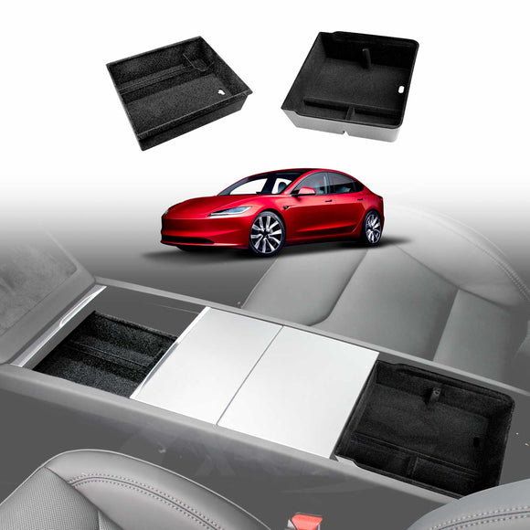 Centre Console Organizer Tray for Tesla Model 3 Highland 2023-Onwards Armrest Storage Box Cup Holder