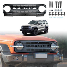 Front Bumper Grille with Led Light for GWM Tank 300 2023-Onwards Mesh Frame Exterior