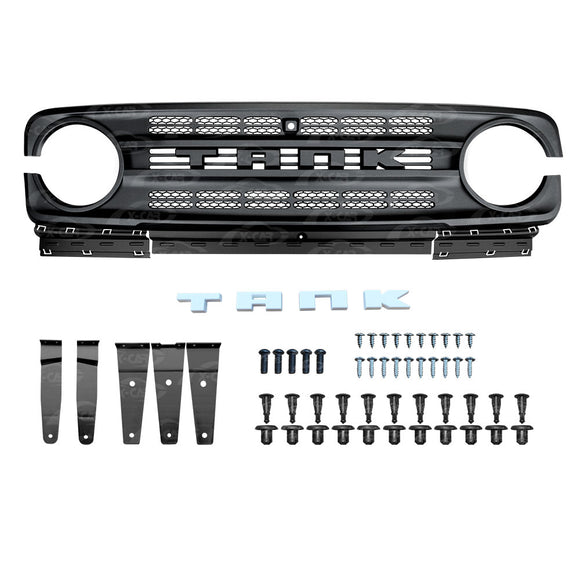 Front Bumper Grille with Led Light for GWM Tank 300 2023-2025 Mesh Frame Exterior