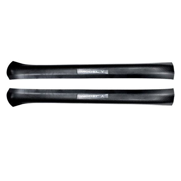 Tesla Model Y 2021-2025 Front and Rear Door Sill Protector Carbon Fiber Style
