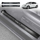 Tesla Model Y 2021-2025 Front and Rear Door Sill Protector Carbon Fiber Style-2
