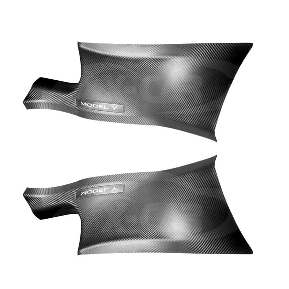 Tesla Model Y 2021-2025 Front and Rear Door Sill Protector Carbon Fiber Style