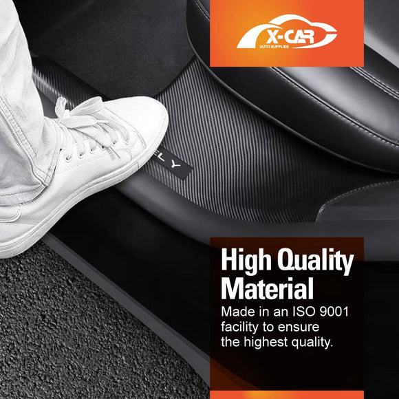 Tesla Model Y 2021-2025 Front and Rear Door Sill Protector Carbon Fiber Style
