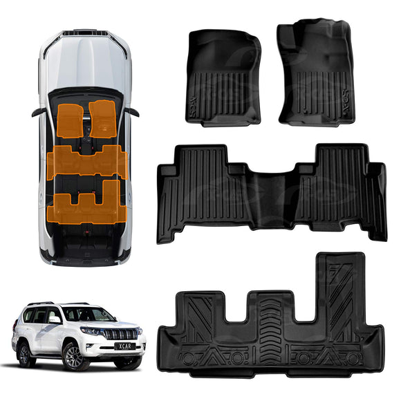 3D Floor Mats for Toyota Prado 150 Series 2009-2024 3D All-Weather Liners