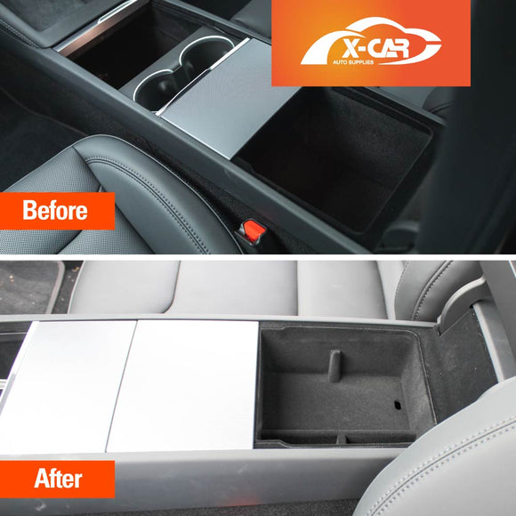 Centre Console Organizer Tray for Tesla Model Y Juniper 2025-Onwards Armrest Storage Box Cup Holder Interior Accessories