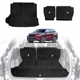 X-CAR boot liner and back seat protector for Toyota Kluger 2021 onwards installed in the cargo area.