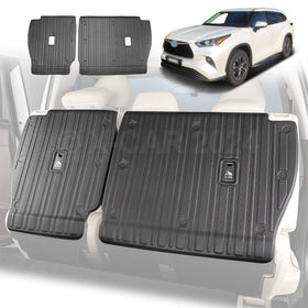 X-CAR back seat kick mats installed on the rear seat area.