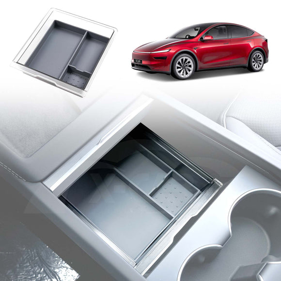 Tesla Model Y L 6-Seat 2026-Onwards Centre Console Organizer Tray Storage Container with Silicone Mat
