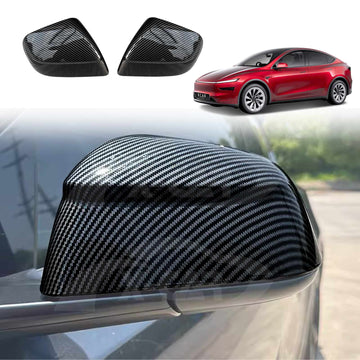 Rear View Mirror Trim Cover for Tesla Model Y L 6-Seat 2026-Onwards Exterior Accessories Side Mirror Cap Carbon Fiber Style