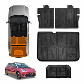 X-CAR custom-fit floor mats and boot liner set for Aion UT with cargo storage tray protection