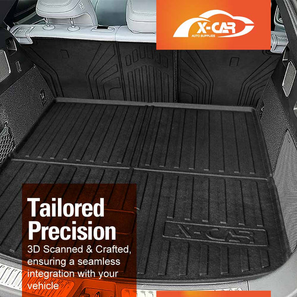 X-CAR precision tailored boot liner and rear seat back protector, custom-fit all-weather cargo trunk mat