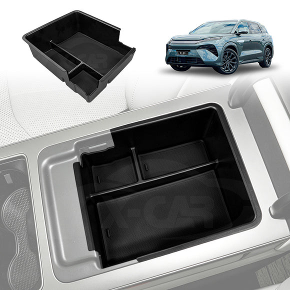 X-CAR armrest organiser tray installed in BYD SEALION 8.