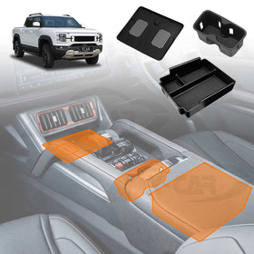 Centre Console Organizer for BYD Shark 6 2024-Onwards Armrest Storage Tray Charging Mat Cup Holder Interior Accessories