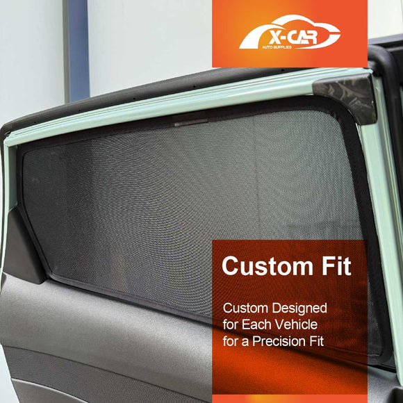 X-CAR Hyundai Kona 2017-2023 car sunshades installed in rear window.