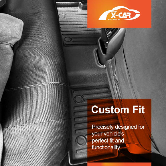X-CAR Hyundai Kona 2023 onwards 3D all weather floor mats rear foot well