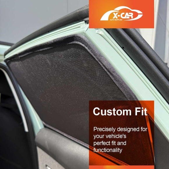 X-CAR Hyundai Kona 2017-2023 car sunshades installed in rear window.