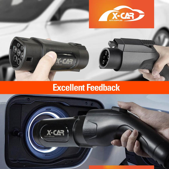 EV Charger Adapter Type 1 to Type 2 Connector Charging Socket SAE J-1772 to IEC62196 32A 250V AC IP54 MG ZS EV