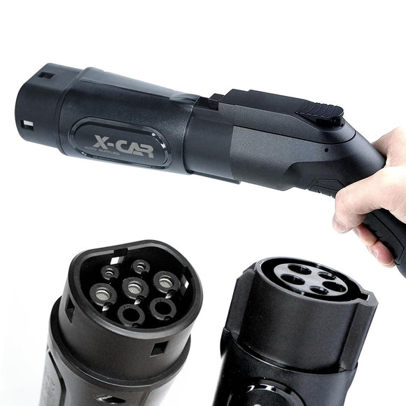 EV Charger Adapter Type 1 to Type 2 Connector Charging Socket SAE J-1772 to IEC62196 32A 250V AC IP54 Tesla