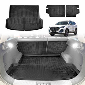 X-CAR Chery Tiggo 7 cargo trunk liner with 2nd row seat back mats, waterproof non-slip boot floor protection set