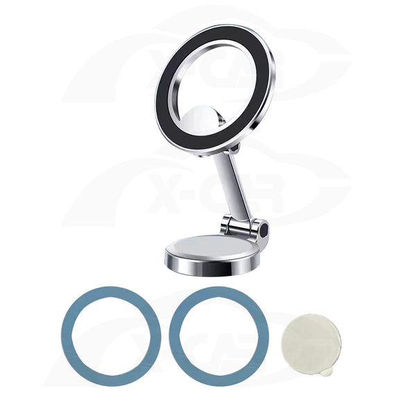 Foldable Magnetic MagSafe Phone Holder for iPhone and Android Adjustable Dashboard & Windshield Mount with Alloy Construction