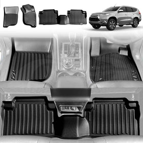 3D Floor Mats for Mitsubishi Pajero Sport 2015-2025 All-Weather Liners
