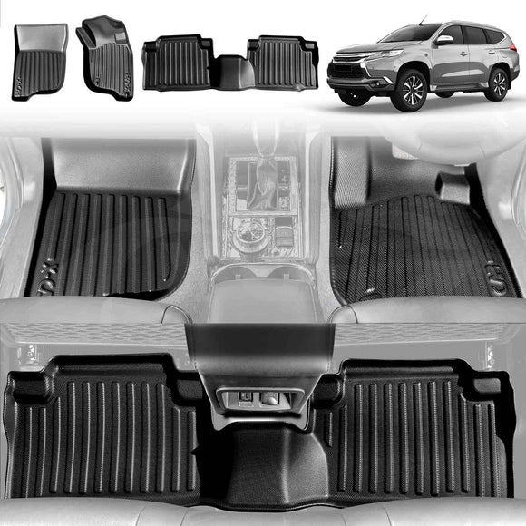 3D Floor Mats for Mitsubishi Pajero Sport 2015-2025 All-Weather Liners