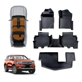 3D Floor Mats for Ford Everest 2022-Onwards Floor Liners Full Set