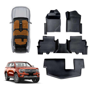 3D Floor Mats for Ford Everest 2022-Onwards Floor Liners Full Set