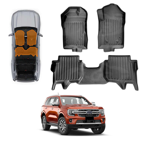 3D Floor Mats for Ford Everest 2022-Onwards All-Weather Liners