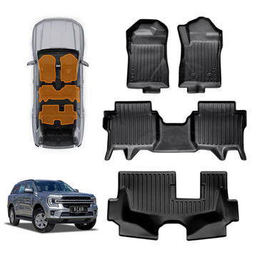 3D Floor Mats for Ford Everest 2022-Onwards All-Weather Liners