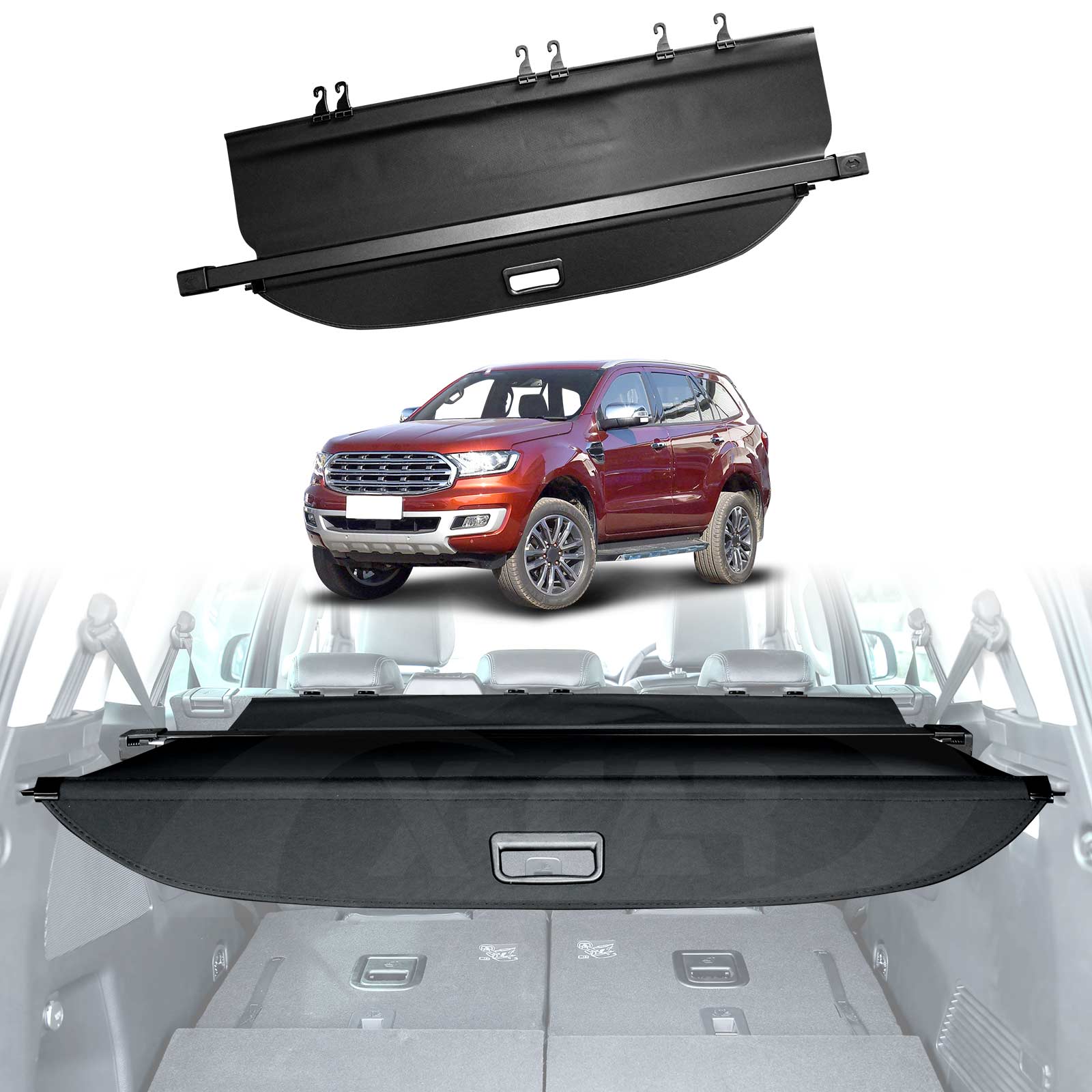 Retractable Cargo Cover for Ford Everest 2015-2022 Rear Rack Partition ...