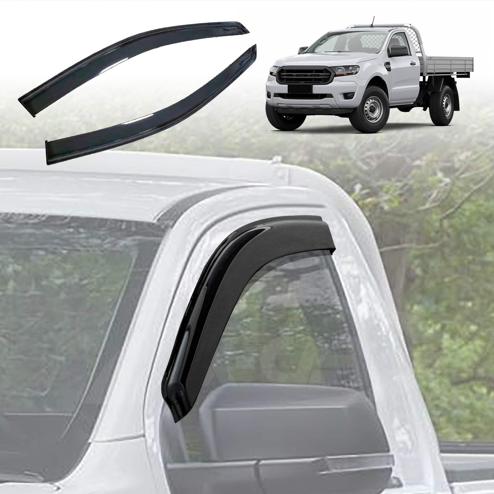 Ford Ranger PX1 PX2 PX3 2011-2022 Single Cab Weathershields | X-CAR