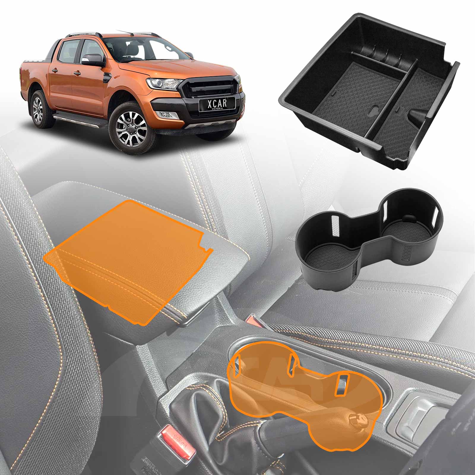 Ford Ranger PX1 PX2 PX3 2011-2022 Dual Cab Console Organiser | X-CAR