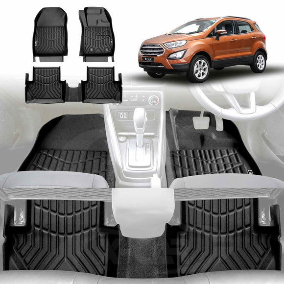 X-CAR 3D floor mats for Ford EcoSport 2013–2019 custom fit all-weather car floor liners waterproof interior protection set