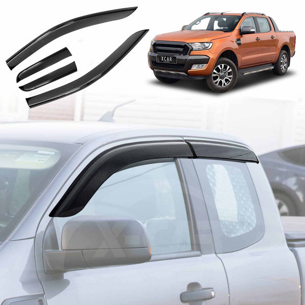 WeatherShields for Ford Ranger Extra/Super Cab 2011-2022 Car Weather Shields Wind Deflectors Sun Visors