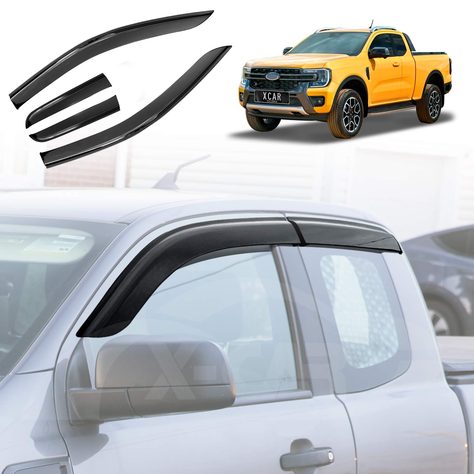 Ford Ranger Next Gen 2022-2025 Super Cab Weathershields | X-CAR