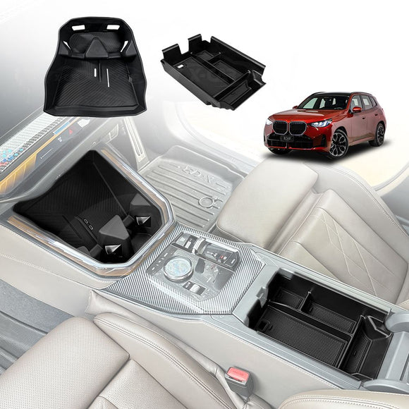 Centre Console Organizer for BMW X3 G45 2024-Onwards Wireless Charging Phone Pad Cup Holder Armrest