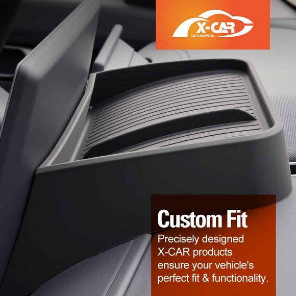X-CAR car rear centre console tray installed behind the car screen.